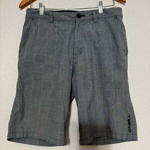 O'Neill Men's Shorts Size 30 Pattered Light Gray Standard Fit Casual